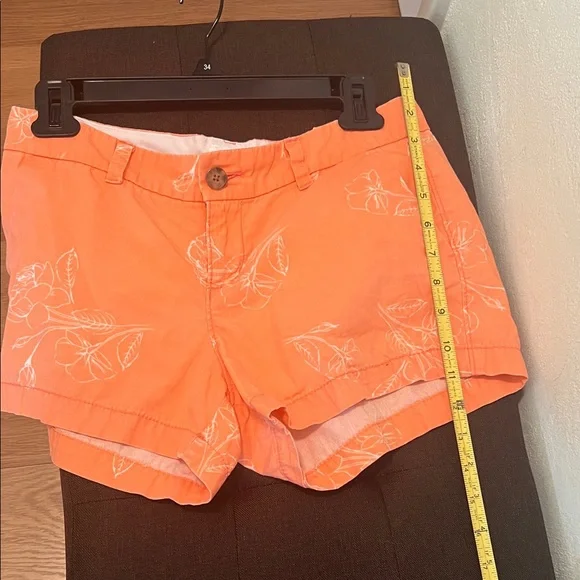 #1324=Orange Floral Women's Shorts - Picture 3 of 5